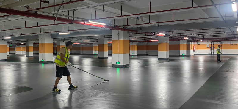 停车场超耐磨地坪漆施工图