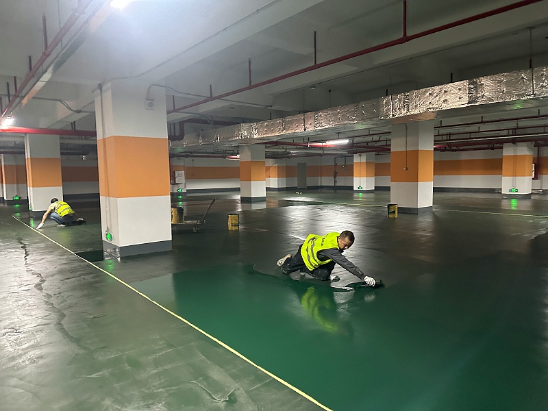 停车场超耐磨地坪漆施工图