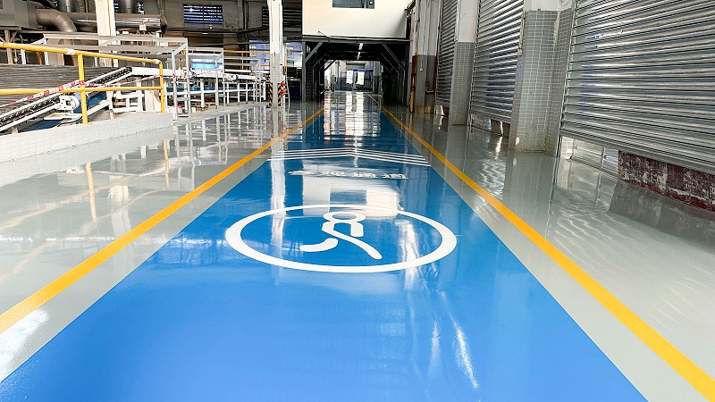 珠海市白兔陶瓷有限公司砂浆镘面流展型环氧地坪及纳米光亮超耐磨完工图