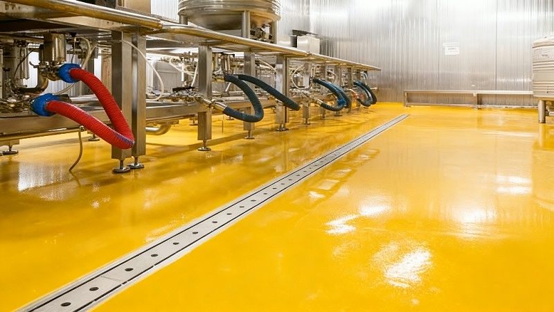 生产车间选用“地卫士”聚氨酯地坪漆完工效果图