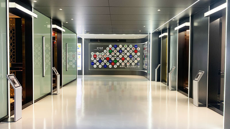 数字化展厅地卫士环氧彩砂自流平地坪漆完工图